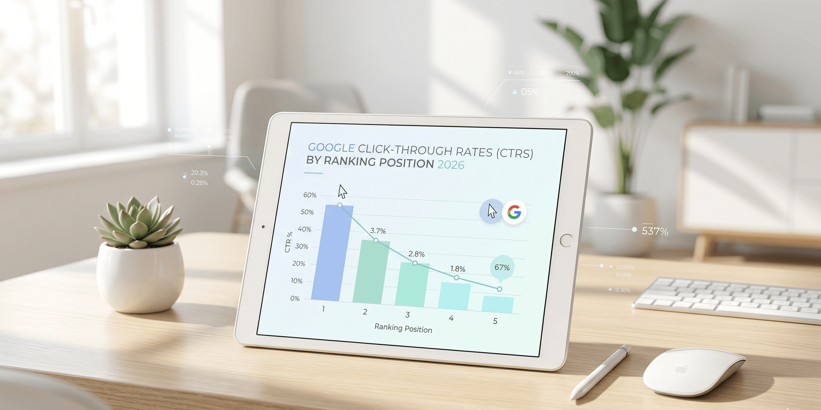 Google Click Through Rates (CTRs) by Ranking Position in 2026